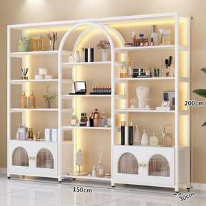 Muebles de Salón de Belleza de Moda Multicapa en Oferta, Estantes Cosméticos Dorados, Exhibidores con Gabinete para Tienda, Salón, Bar - Product Image 2