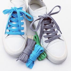 Lacets de chaussures en polyester épais de haute qualité, monocouche, 8 mm de large, lacets plats colorés pour baskets, qualité de course, paire - Product Image 4