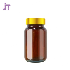 Flacon à large ouverture en verre ambré pour médicaments, conteneur médical en verre, emballage en verre scellé, flacon à pilules en verre - Product Image 1