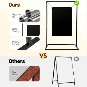 Papan Tanda Trotoar Modern yang Dapat Dilepas, Dekorasi Pesta Bisnis & Pernikahan, Rak <span class=keywords><strong>Display</strong></span> Logam 3.6Ft/4.9Ft untuk Penggunaan Dalam & Luar Ruangan - Product Image 5