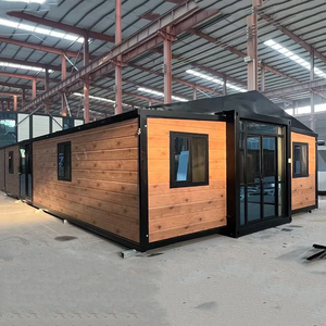 Maison préfabriquée mobile, maison modulaire préfabriquée, maison portable à deux chambres, conteneur de 20 à 40 pieds, maison extensible avec toit triangulaire - Product Image 1