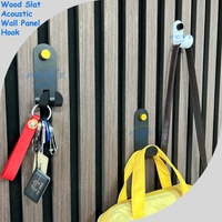Crochets Akupanel sans perçage, accessoires pour panneaux muraux acoustiques en bois, crochets simples pour suspendre sacs, vêtements, clés, écharpes