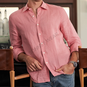 Chemise à manches longues tissée pour hommes de qualité supérieure avec tissu extensible et design intemporel idéal pour les événements formels et décontractés - Product Image 3