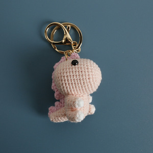 Handmade Crochet Dinosaur Keychain Cute Animal Doll Keyring Dinosaur Knit Crochet Key Chain Bag Charms Pendant Dinosaur Key <b>Ring</b> - Product Image 2