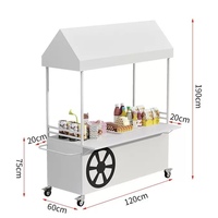 Chariot de vente ambulant multifonctionnel en métal pour usage commercial, présentoirs de marché nocturne, supports pour stands de fleurs, outils