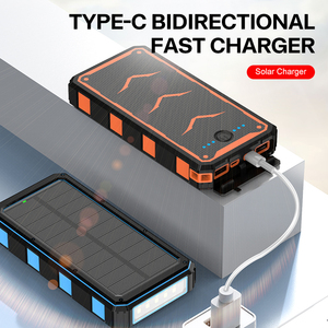 Ngoài trời ngân hàng điện sạc nhanh 20000mAh không thấm nước năng lượng mặt trời sạc không dây LED <span class=keywords><strong>Torch</strong></span> cho điện thoại di động Type-C - Product Image 5