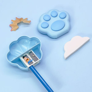 Gomme en forme de patte de gros <span class=keywords><strong>chat</strong></span> et <span class=keywords><strong>taille</strong></span>-<span class=keywords><strong>crayon</strong></span> double en plastique pour enfants avec motif de nuage nouveauté papeterie mignonne en gros - Product Image 5