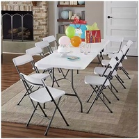 Tables pliantes rectangulaires en plastique de 150 cm pour patio, loisirs, camping, événements, fêtes, portables, tables pliantes en plastique pour centre de table