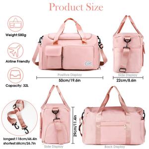 Waterproof Overnight Wet and Dry Separation Polyester Duffel <b>Bag</b> Swimming Duffle Gym <b>Bag</b> With Shoe <b>Compartment</b> - Product Image 2