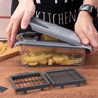 Multifunctionele handmatige groentehakker voor groenten, fruit en uien, verstelbare groentehakker, keukenhulpje
