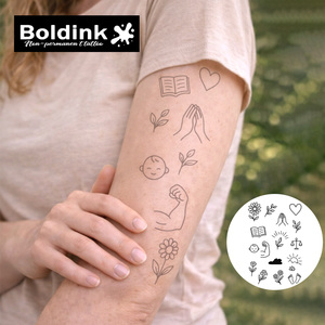 <span class=keywords><strong>Tatuaje</strong></span> Temporal Semipermanente de Tinta Jagua, Diseño Realista de Cara de Bebé con Margaritas, Resistente al Agua, Larga Duración (2 Semanas), Personalizado por Boldink - Product Image 3