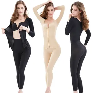 Nieuwe Body Shaper Vrouwen Afslanken Volledige Lengte Bodysuit Lange Mouw Faja Vrouwelijke Shapewear Plus Size Ondergoed Voor Vrouwen