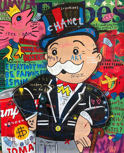 Póster de grafiti ilustraciones <span class=keywords><strong>Monopoly</strong></span> lienzo pósteres e impresiones artísticos hombre rico calle pared arte pintura cuadros modernos para decoración del hogar - Product Image 5