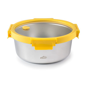 Contenitore Rotondo per Alimenti Lacor in Acciaio Inossidabile con Coperchio Giallo 1,5L - Product Image 1