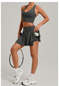 Женская теннисная одежда для занятий спортом, спортивный бюстгальтер, юбки, костюм из <span class=keywords><strong>2</strong></span> предметов, комплект одежды для йоги, спортивные комплекты для фитнеса - Product Image 5