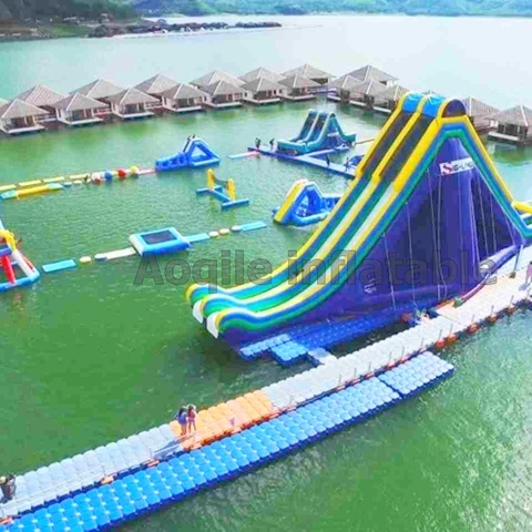 Water Inflat Beach Bar Bana Commercial Inflatable Floating Dock Platform With Tent ...