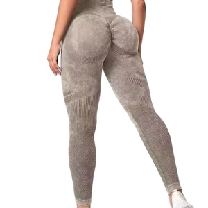 Legging de yoga taille haute pour femme, effet push-up, grande taille, sans couture, respirant, écologique, color block, pour l'entraînement, effet ventre plat - Product Image 1
