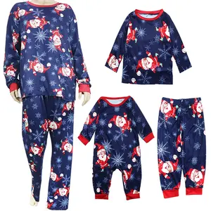 Рождественские пижамные комплекты, индивидуальный принт, комбинезон для взрослых, хлопковая детская одежда для малышей, одинаковые Семейные наряды, рождественские пижамы