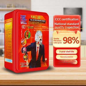Masker Pemadam Kebakaran Bersertifikat 3C Tahan <span class=keywords><strong>Gas</strong></span> Tahan Asap Tahan Api untuk Rumah Tangga, Penginapan, Hotel, Sekolah, Supermarket, Respirator Kebakaran - Product Image 1
