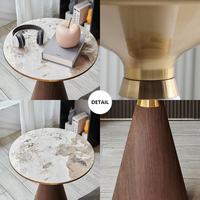 Table d'angle moderne légère en marbre naturel de petite taille pour plaque de roche simple