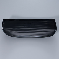 MS245 ensemble de vaisselle en mélamine noire de style japonais classique plat circulaire en plastique durable quantité minimale de commande 100 pièces