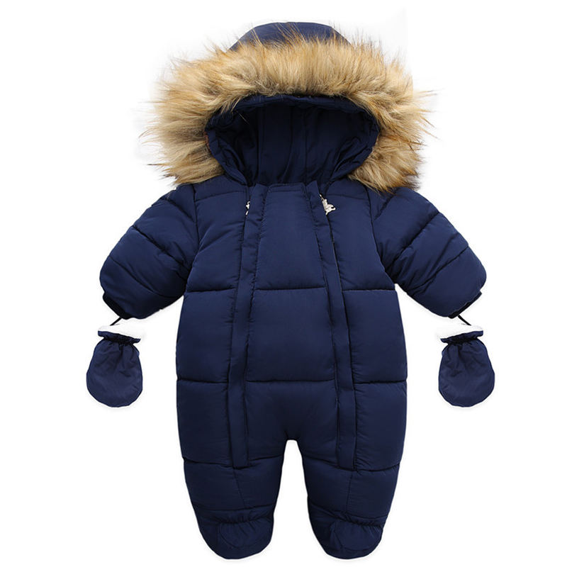0-24M Newborn Baby Girl Clothes Winter Cotton Baby Romper With Children's  Jumpsuit Hooded Plus Velvet Infant Clothing Set