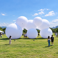 Tente nuage blanche gonflable de 14 m/47 pi, imperméable, architecture gonflable, nuages, installation artistique extérieure, maison blanche gonflable