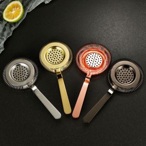 Passoire à cocktail de barman en acier inoxydable 304 de couleur or rose premium, à poignée pliée à haute densité - Product Image 1