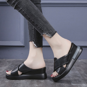 Sandales compensées à plateforme pour <span class=keywords><strong>femme</strong></span> J.R. – Mules <span class=keywords><strong>Sabot</strong></span> à bout ouvert en PVC, semelle extérieure en caoutchouc, faciles à porter pour le bureau - Product Image 5