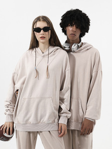 H5566 Manufacturer Wholesale Custom 350 Gsm Cotton Blends Washed Hoodies Blank Oversized Unisex Hoodies - Product Image 2