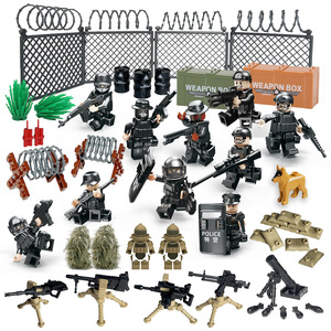 Quân sự vũ khí người lính thiết lập nhựa khối xây dựng đồ chơi với pháo roadblock hai màu Súng cỏ phụ kiện - Product Image 6