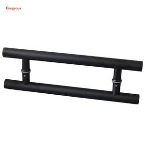 Muhteşem Modern sürgülü cam tasarımcı banyo otel duş ana H şekli 400mm uzunluk çift yan sürgülü kapı kolu paslanmaz - Product Image 3