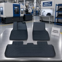 Tapis de sol en caoutchouc 5D Premium à rebord surélevé, lot de 4 pièces pour Tesla Model Y Juniper, toutes saisons, ajustement personnalisé, ensemble complet, vente en gros