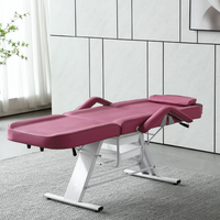 Chaise de massage de beauté luxueuse avec cadre en acier inoxydable noir et blanc, pieds réglables, pliable, lit de tatouage, lit de barbier, thérapie faciale, hôtel