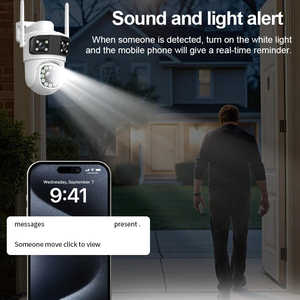 Cámara de vigilancia de red IP de tres pantallas de 6MP, 4G, WiFi inalámbrico para exteriores, Monitor DE SEGURIDAD CCTV, sistema doméstico 3K UHD - Product Image 5