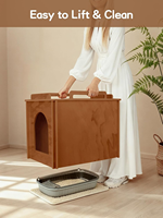 Enclos pour litière de chat en bois moderne, meuble dissimulé, tapis pour litière, maison pour chat multifonctionnelle, durable, personnalisable