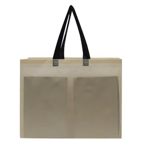 Exw价格非织造购物手提袋环保食品袋可重复使用的带手柄无纺布袋