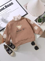 Nouveau sweat-shirt doublé à col rond style coréen avec imprimé 3D dessin animé tie-dye pour garçons et filles, collection automne pour enfants, fabriqué en Corée
