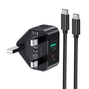 <span class=keywords><strong>Chargeur</strong></span> de téléphone 20W UK avec câble Type C vers Type C de 3 pieds pour une charge rapide des téléphones Samsung S23/S22/S21/S20/S20fe/<span class=keywords><strong>A04S</strong></span> - Product Image 1
