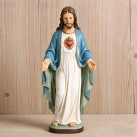 Statue du Sacré-Cœur de Jésus en résine peinte à la main, écologique, figurine religieuse chrétienne, modèle de décoration, cadeau commémoratif