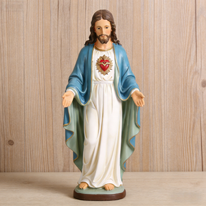 Venta al por mayor <span class=keywords><strong>de</strong></span> fábrica: Estatua religiosa católica <span class=keywords><strong>de</strong></span> resina, regalo cristiano conmemorativo, <span class=keywords><strong>Sagrado</strong></span> Corazón <span class=keywords><strong>de</strong></span> Jesús al por mayor - Product Image 3