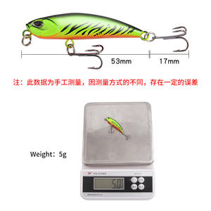 Ytqhxy Leurre Minnow 5.3cm 5g, leurre dur coulant pour la pêche au mandarin au fond, appâts artificiels en plastique - Product Image 3
