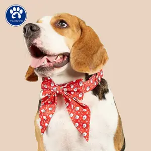 Fabricage Mooie Kwaliteit Verstelbare Pet Kraag Elegante Kerst Rode Strik Kraag Voor Hond Kat