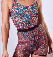 Combinaison d'entraînement moulante respirante extensible pour pole dance et fitness, confortable, séchage rapide, en spandex, faible MOQ, pour femmes
