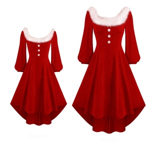 Conjunto familiar navideño, vestido para <span class=keywords><strong>mamá</strong></span> e hija, ropa para adultos y niños, vestidos de invierno, conjuntos a juego para madre e hija, atuendos para fiesta de Navidad familiar - Product Image 1