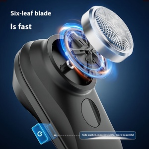 <span class=keywords><strong>Afeitadora</strong></span> eléctrica inalámbrica para hombre, recargable, en húmedo/Seco, resistente al agua, cuchillas rotativas, cortaúñas para nariz, espalda, ingle, Calavera, USB, a prueba de agua - Product Image 4