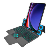 Casing Keyboard Wireless Touchpad Combo Bahasa Logo Kustom untuk Samsung Galaxy Tab S10 Plus 2024 S9 FE Plus 12.4 Lepas Pasang