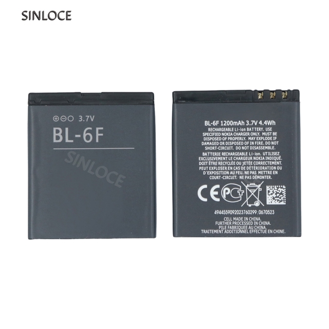 3.7v Replacement Battery BL-6F for N78 N79 6788 6788I N95 8G 1200mAh Double IC Protection in Stock