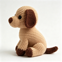 Peluche de chiot mignonne en tricot de dessin animé, personnalisable, colorée, douce et rembourrée, vente en gros, jouet en peluche sur mesure