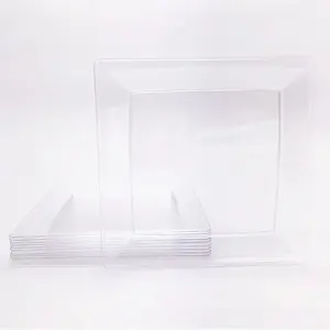 透明プラスチックプレート9*9 "正方形プラスチックプレート硬質プラスチックプレート